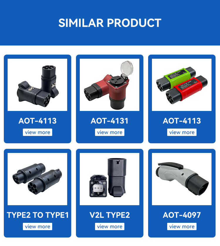 AOTAI Type2 to AC 220V 7KW Adaptor for Type2 Charger Station Type2 to AU Type I socket charging Discharger manufacture