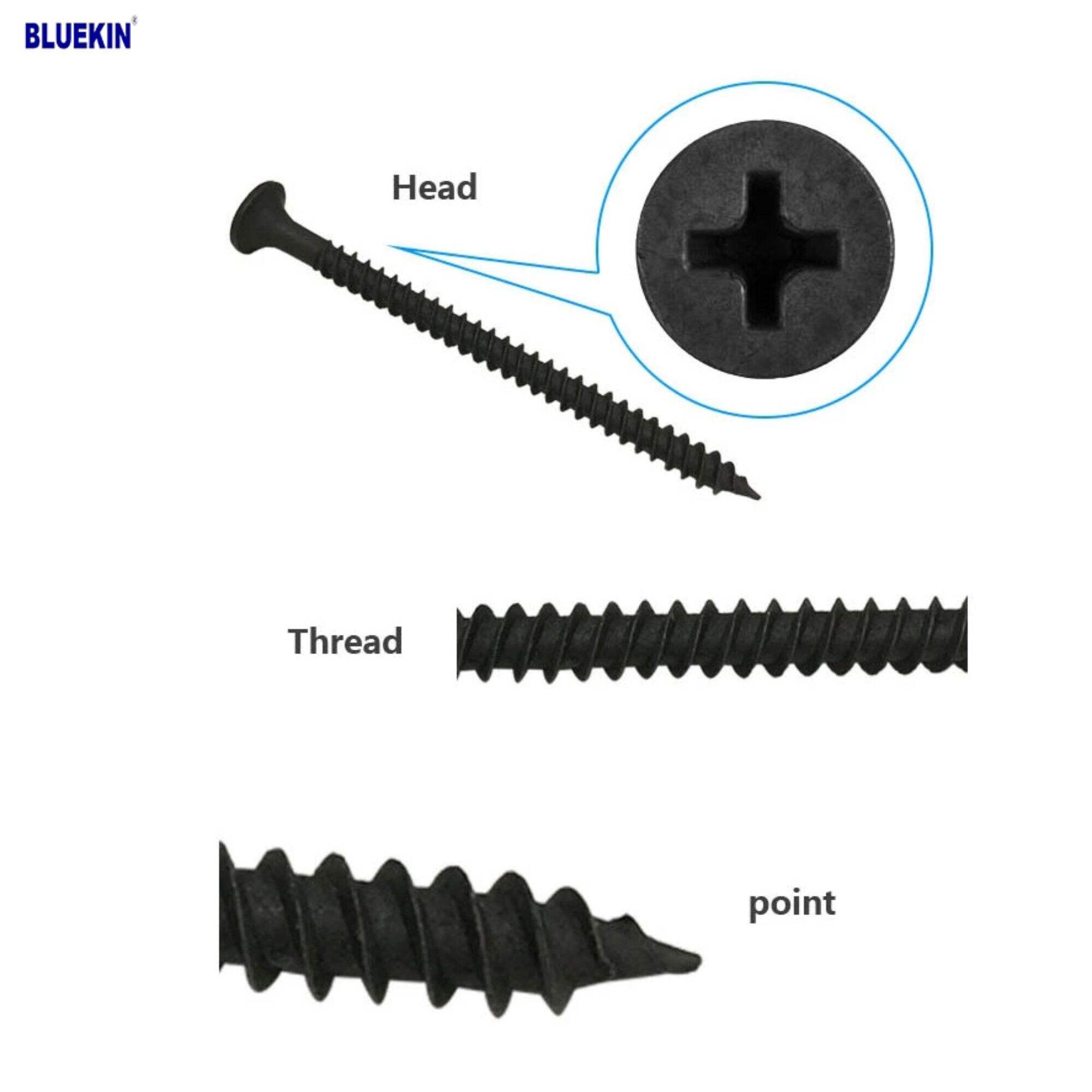 hot selling 1Inch 2 Inch 3 Inch self tapping drilling black bugle head drywall screw