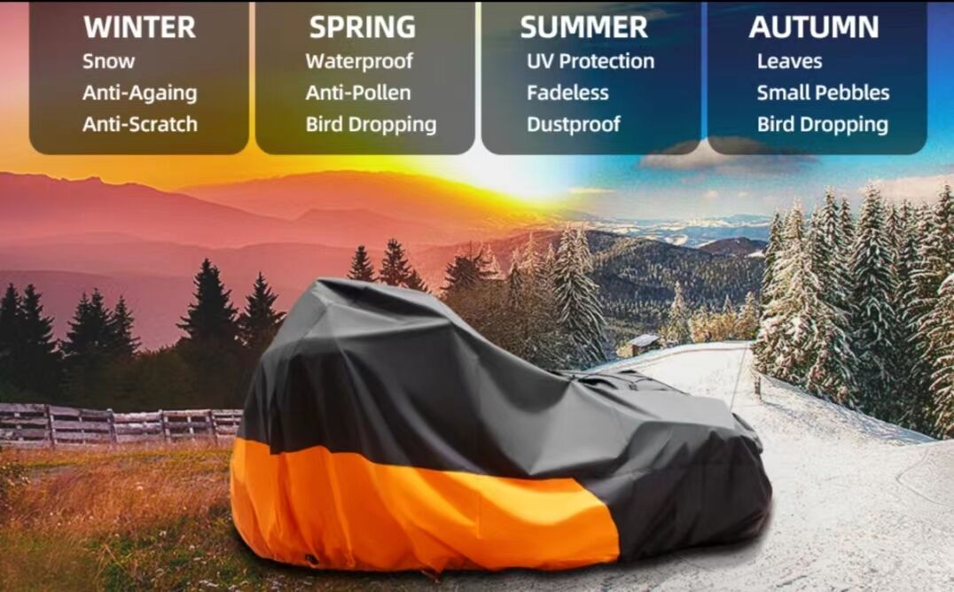 Factory Hot Selling 420D Upper Black Lower Orange Motorcycle Cover Waterproof Outdoor manufacture