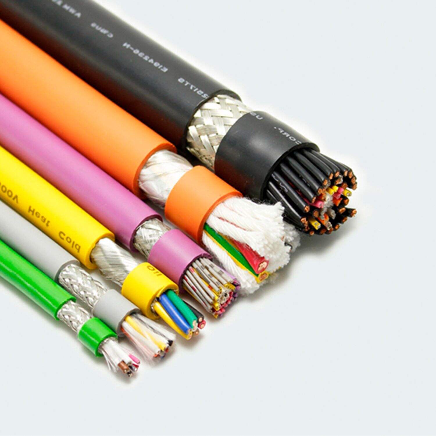 Customized size straight copper wire core armored cable TPU/TPEE/PVC straight cable