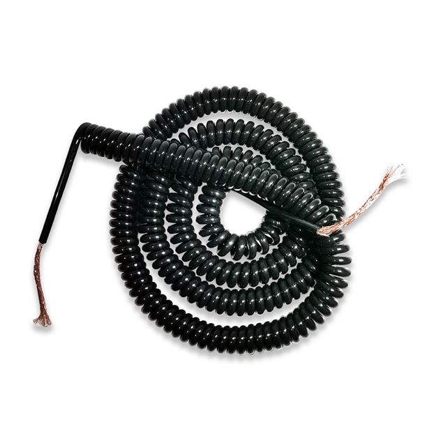 Power signal integrated spiral cable PUR material is used in construction machinery, robots, electronic control hand wheel trailer