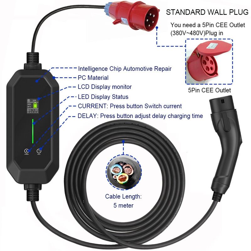Bleib geladen und verbunden mit einer tragbaren EV-Ladestation