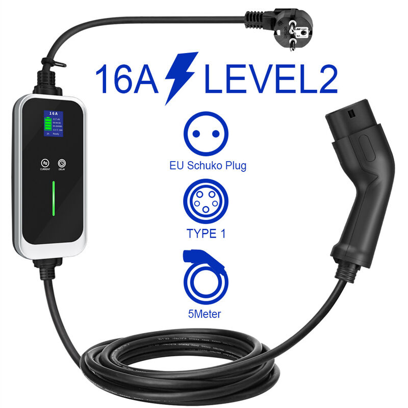 Mode 2 EV Charger 3.6kW 16A Portable Charging Cable Electric Car Charger with Type 2 Plug