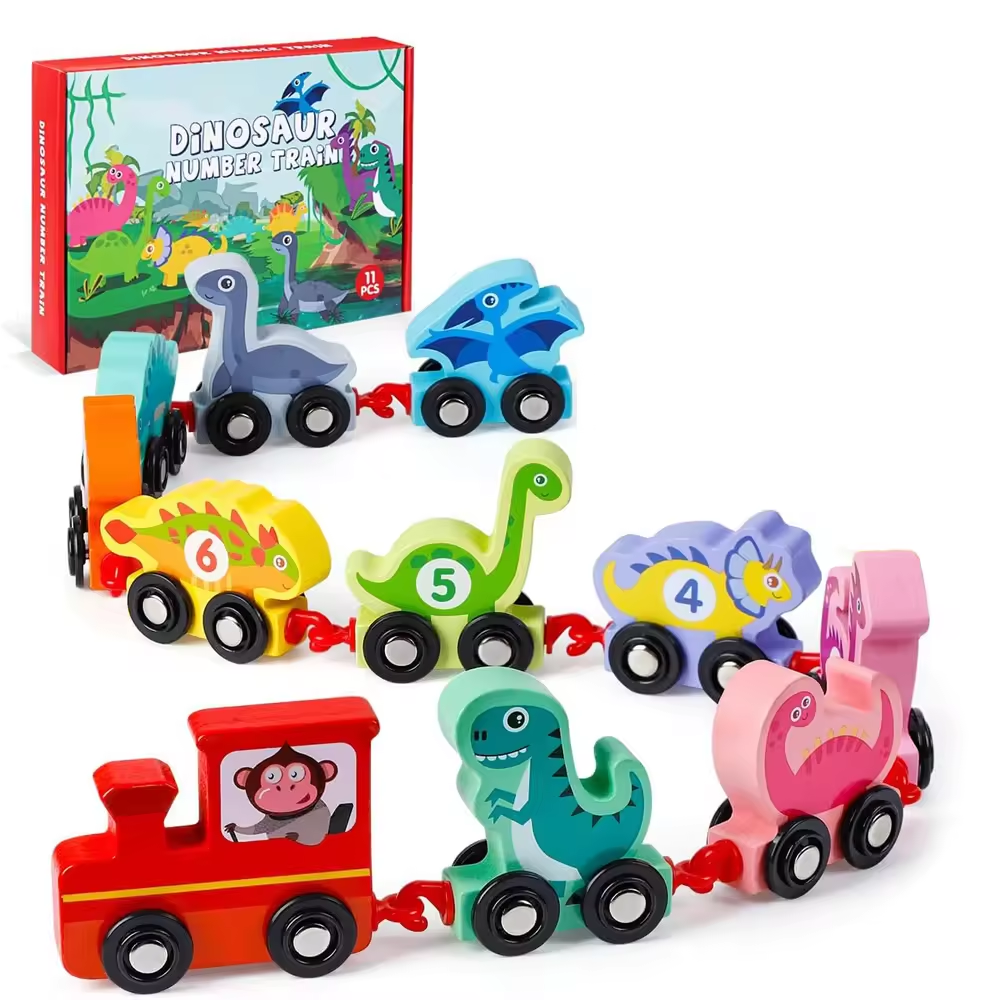 Wholesale Wooden Train Set Number Digital Toy Wooden Animal Train Set Wooden Toy Train Set Toddler Toys For 2 4 3 Year Old