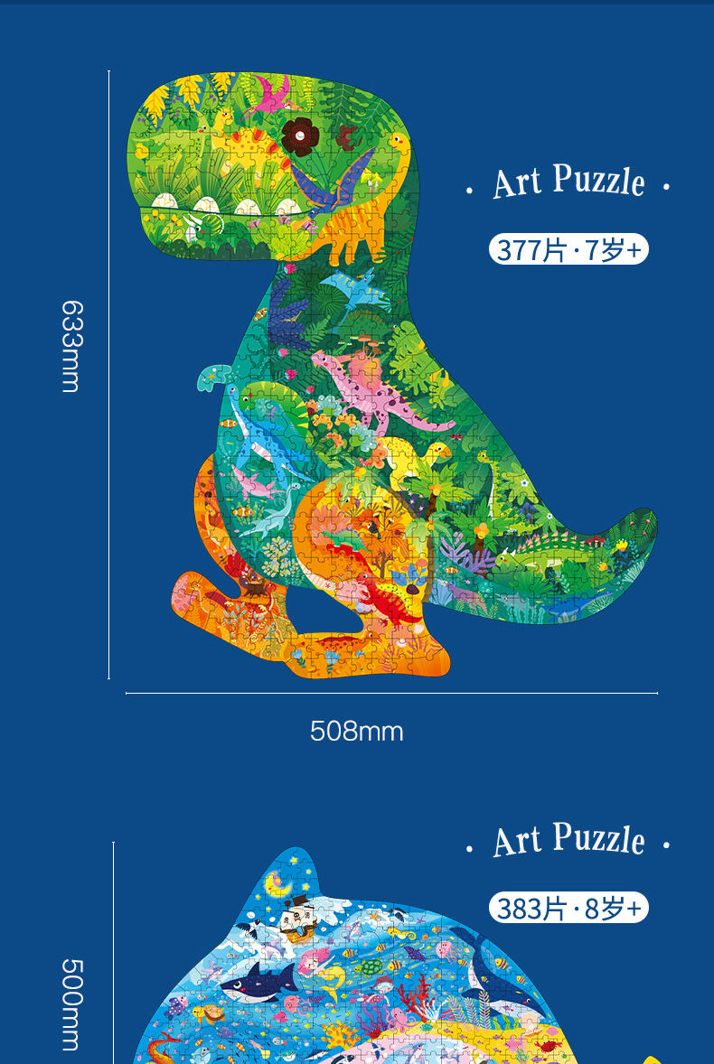 Dinosaurus Warna-warni Lumba-lumba Singa 3D Hewan Berbentuk Khusus Kayu Jigsaw Puzzle Pendidikan Pembelajaran Kreatif Hadiah Mainan Anak-anak Pabrik