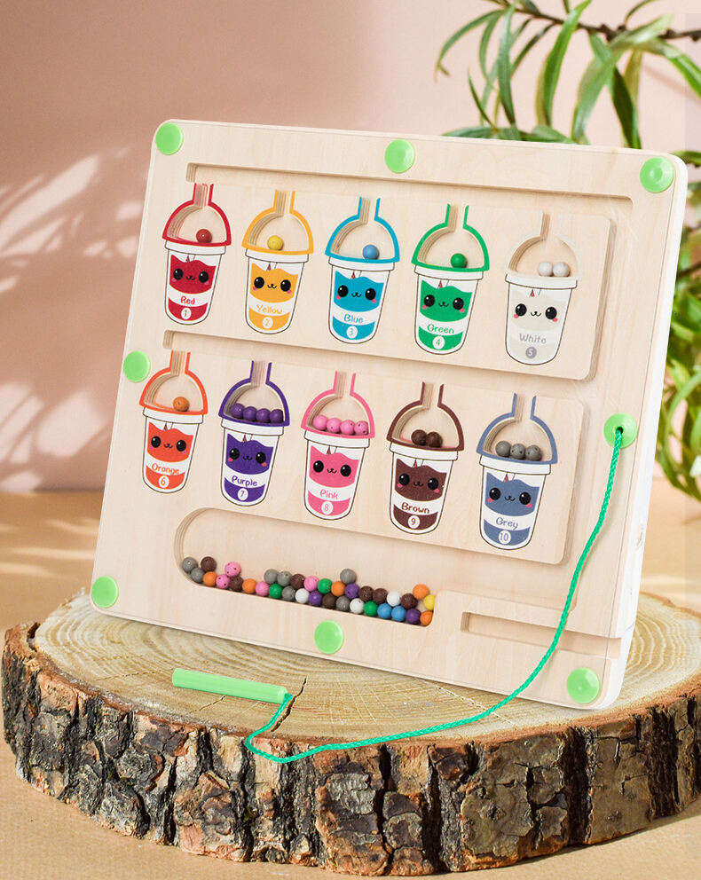 Montessori Magnetisches Farb- und Zahlenlabyrinth Feinmotorik-Spielzeug Magnetisches Zählbrettspiel für Kinder Herstellung von Spielzeug für Kleinkinder