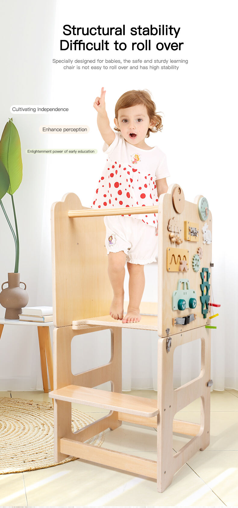 Tour d'apprentissage pliable multifonctionnelle, tabouret pour tout-petits, aide à l'étape de cuisine, tabouret de cuisine pour bébé, aide pour la fabrication des enfants, nouvelle collection