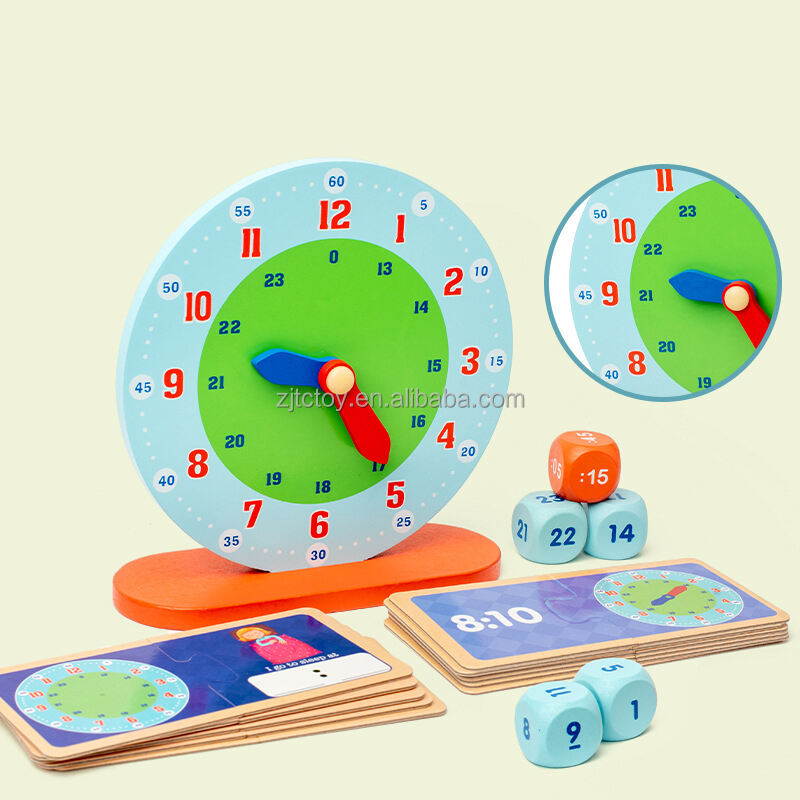 Kinder Holz Multi-funktionale Uhr Lehrmittel Zeit Erkenntnis Vorschule Frühen Pädagogischen Lernspielzeug für kinder lieferant