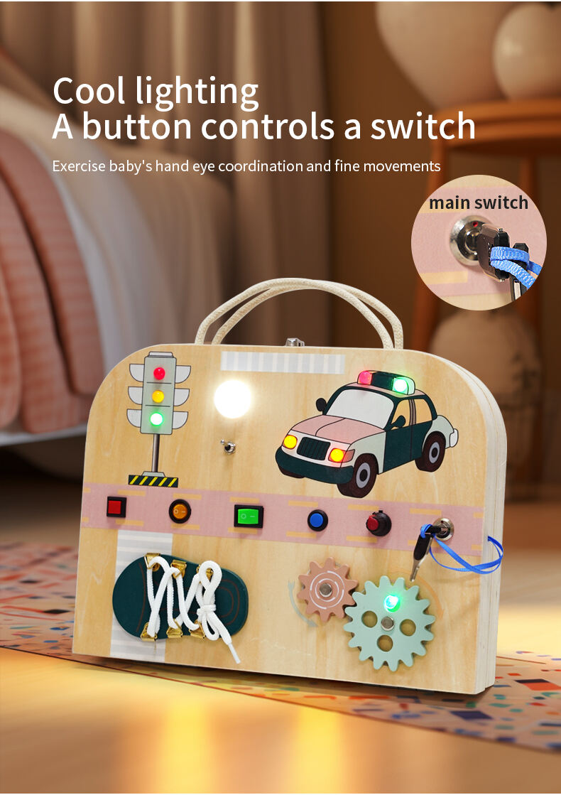 Mainan Sensorik Kayu Aktivitas Montessori Baru Kotak Sibuk Montessori Balita Pendidikan Dini Prasekolah untuk Hadiah Ulang Tahun Pertama Pabrik