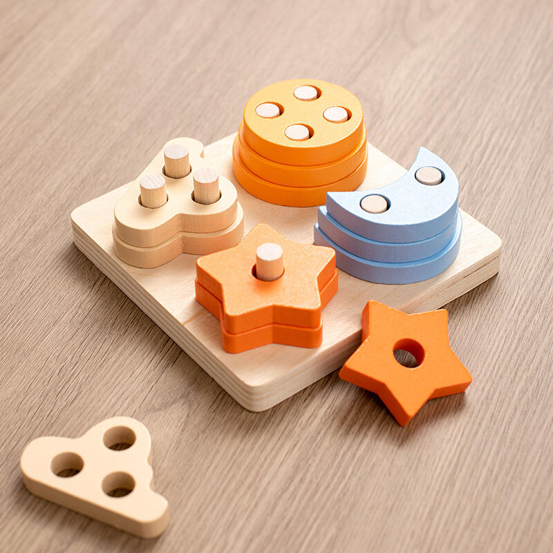 CPC Wooden Sorting Geometric Shape Stacking Puzzle Montessori Toys for 1 to 3-year-old Boys Girls Toddler manufacture