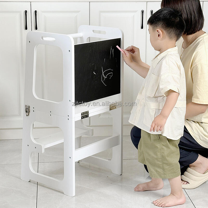 Tour d'apprentissage pour tout-petits, tabouret de cuisine, aide pliable pour bébé, tour d'apprentissage Montessori en bois pour enfants, fournisseur