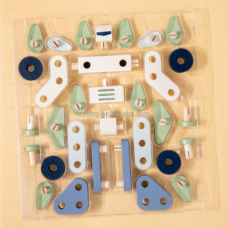Mainan Robot Bangunan Rakitan Kayu Anak-anak Blok Bangunan Kreatif Pendidikan Awal untuk Anak-anak Pabrik Mainan Puzzle Montessori