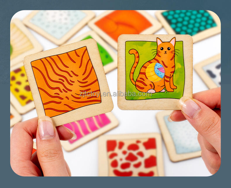 Puzzle d'apprentissage éducatif préscolaire, jouet en bois, motifs d'animaux, Cognition, fabrication de Puzzle assorti