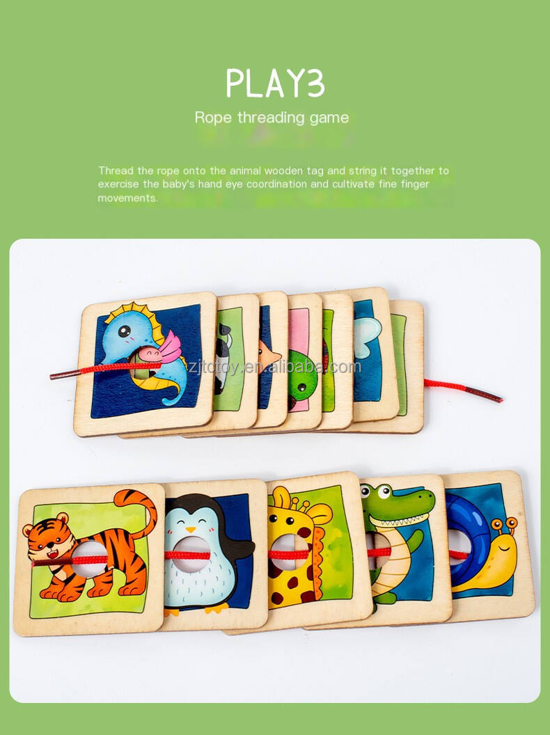 Frühe Vorschule Pädagogisches Lernen Puzzle Spielzeug Holz Tier Muster Erkenntnis Passenden Jigsaw Puzzle lieferant