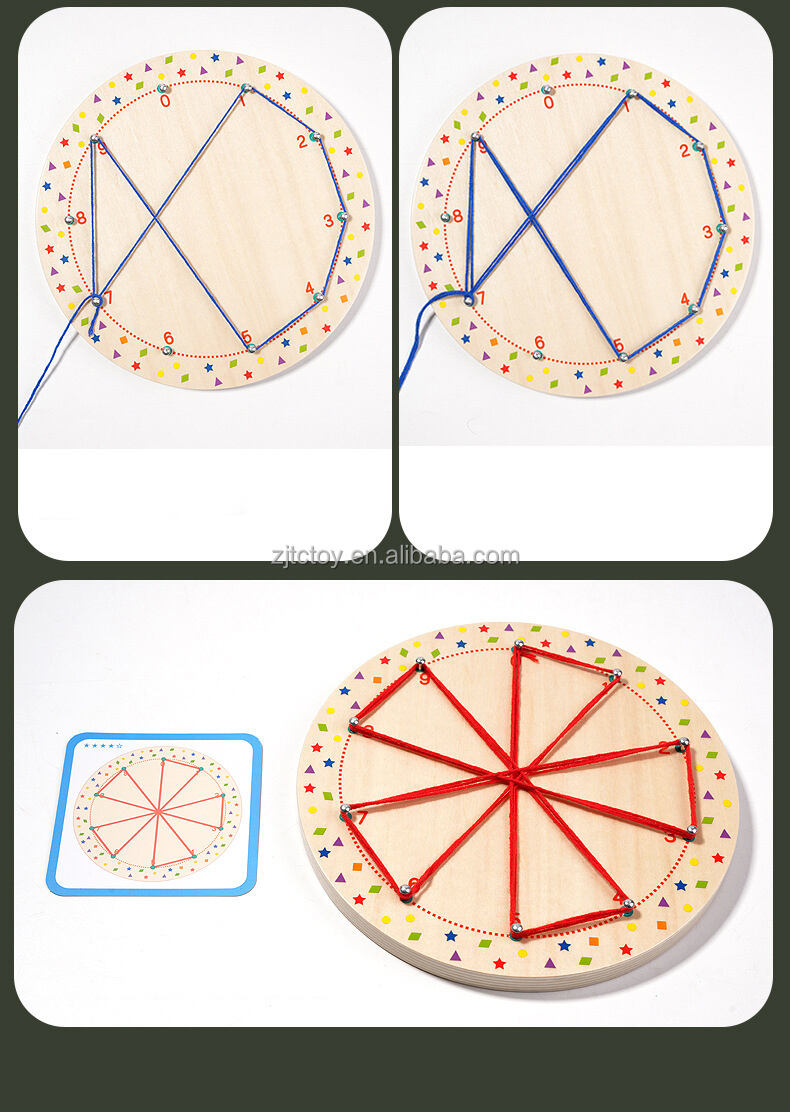 Montessori Kreative Geometrie Matching Spielzeug für Kinder Holz Winding Muster Nagel Bord Pädagogisches Sensorisches Vorschul Lernen Herstellung