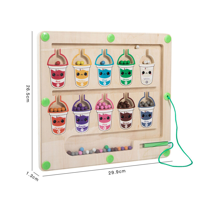 Montessori Magnetik Warna dan Nomor Labirin Keterampilan Motorik Halus Mainan Anak-anak Magnetik Menghitung Papan Permainan Jouet Tuangkan Bayi Pemasok