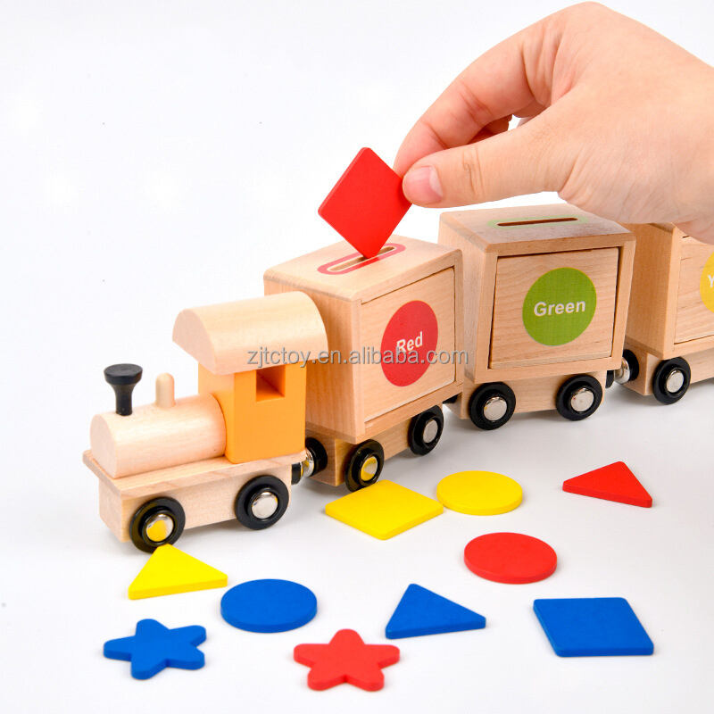 Certyfikat CPC CE Nowy drewniany pociąg magnetyczny Klasyfikacja kolorów Zabawka edukacyjna Montessori Jouets Dzieci w wieku 2-4 lat fabryka