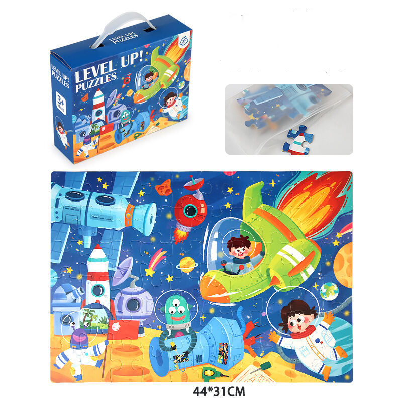 Kartun 60 Buah Kertas Mainan Puzzle Jigsaw Hewan Pendidikan Dini Anak-anak Permainan Puzzle Naik Level untuk Pembuatan TK Bayi 3 Sampai 6 Tahun