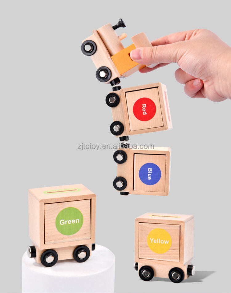 Certyfikat CPC CE Nowy drewniany pociąg magnetyczny Klasyfikacja kolorów Zabawka edukacyjna Montessori Jouets Dzieci w wieku 2–4 lat szczegóły