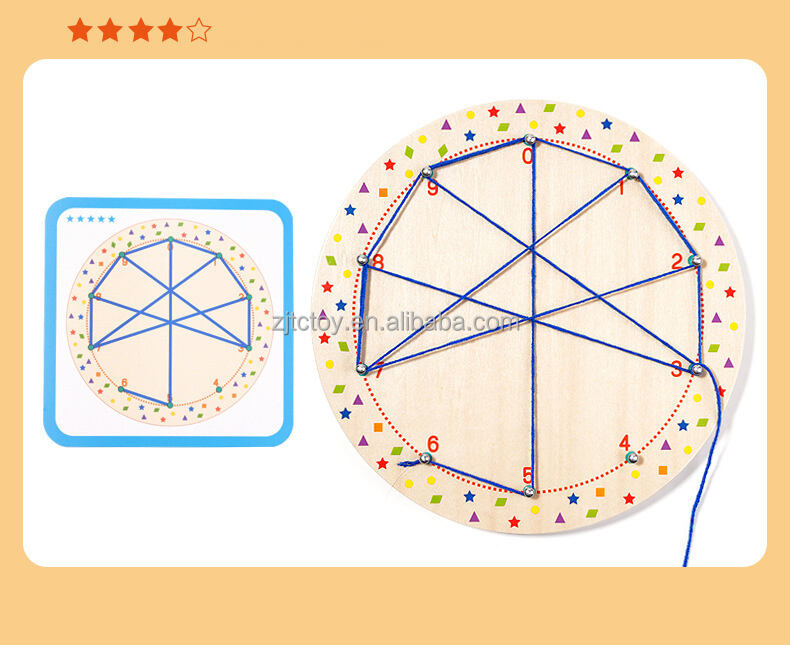 Jouet assorti à la géométrie créative Montessori pour enfants, motifs d'enroulement en bois, planche à ongles, apprentissage sensoriel éducatif préscolaire