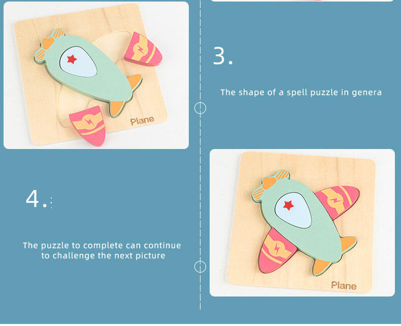 Benutzerdefinierte Kinder Holz 3D Puzzle Puzzle Spielzeug Für Kinder Cartoon Tier Fahrzeug Holz kleinkind Puzzles für kinder spielzeug details