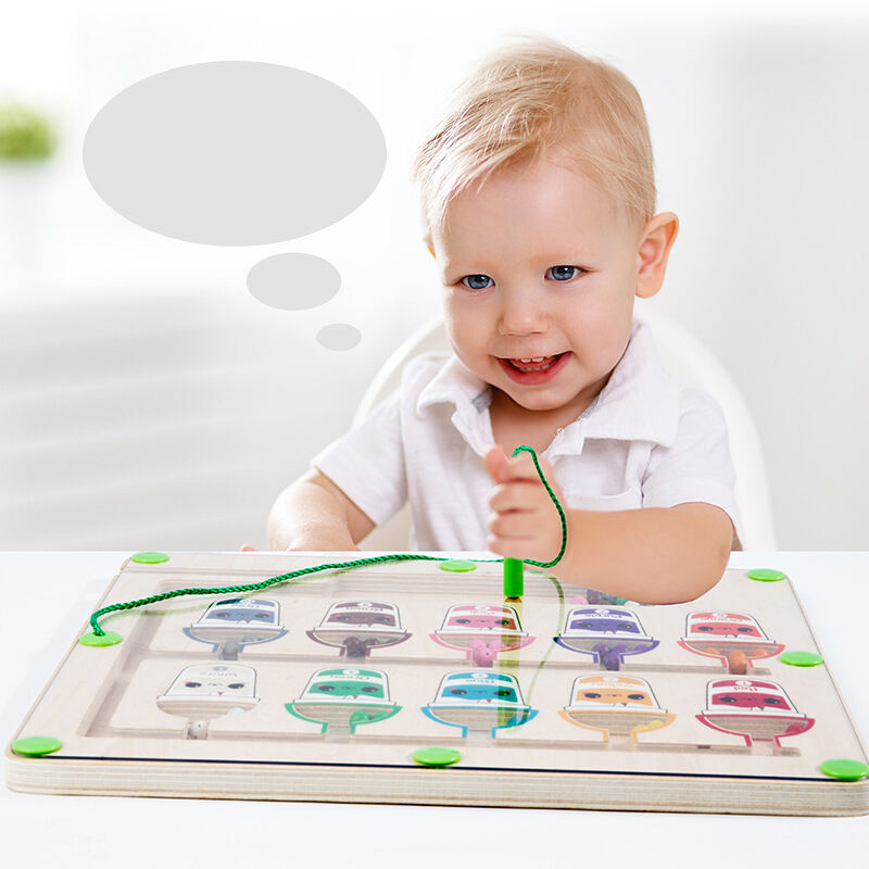 Montessori Magnetik Warna dan Nomor Labirin Keterampilan Motorik Halus Mainan Anak-anak Magnetik Papan Hitung Permainan Jouet Tuangkan Detail Bayi