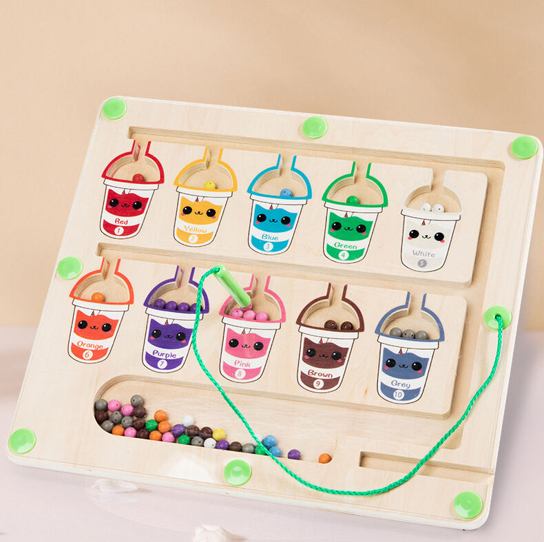 Labyrinthe magnétique de couleurs et de nombres Montessori, jouets de motricité Fine pour enfants, jeu de société de comptage magnétique, jouets pour enfants, détails