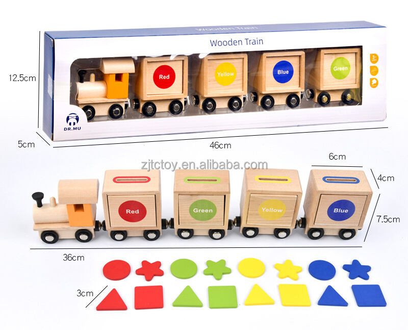 CPC CE معتمد قطار مغناطيسي خشبي جديد تصنيف الألوان لعبة تعليمية لعبة مونتيسوري للأطفال الذين تتراوح أعمارهم بين 2-4 سنوات المورد