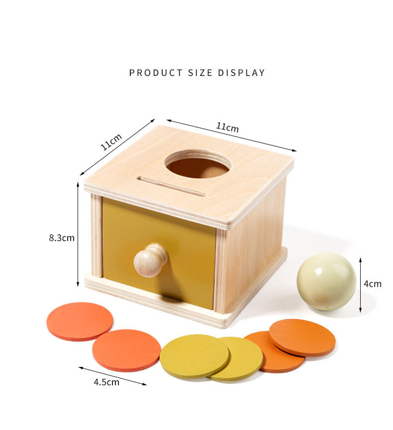 Montessori Kids Wooden Coin Box Drawer Game Educational Toys Preschool Training Drum Toy Baby Early Learning Teaching Aids Toys supplier