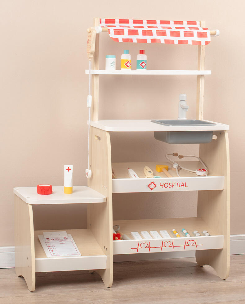 Holz Simulation Medizinische Klinik Stand Kinder Rolle Pretend Spielen Holz Arzt Spielzeug Set Pädagogisches Für Kinder herstellung