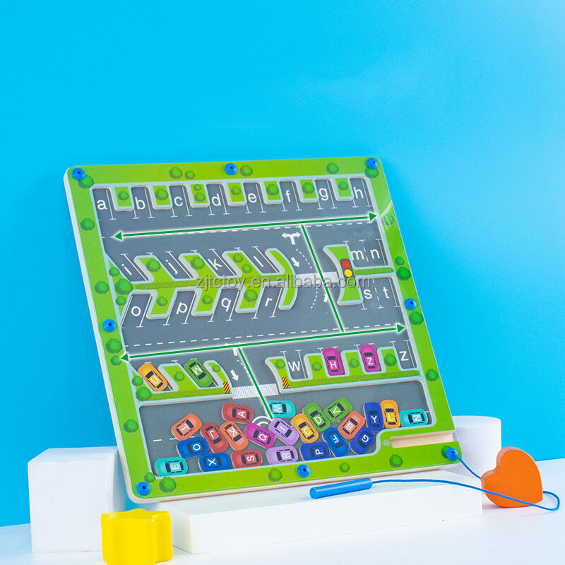 Puzzle Huruf Labirin Alfabet Magnetik Mainan Keterampilan Motorik Halus Pendidikan Montessori untuk Aktivitas Belajar Prasekolah Balita pemasok