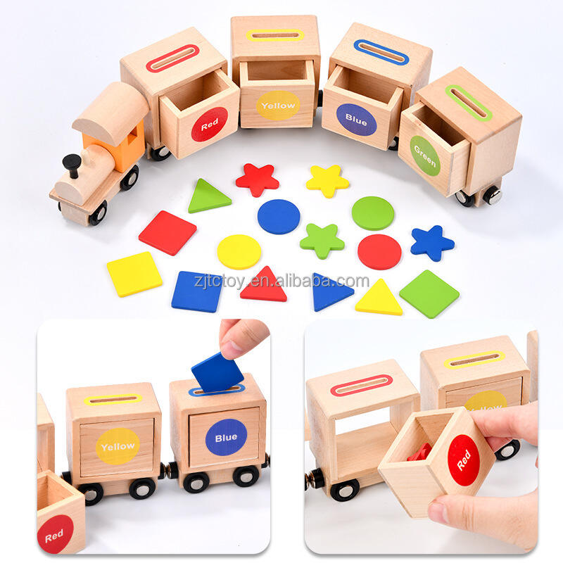 مواصفات قطار مغناطيسي خشبي جديد معتمد من CPC CE، تصنيف الألوان، لعبة تعليمية لعبة مونتيسوري للأطفال من سن 2 إلى 4 سنوات.