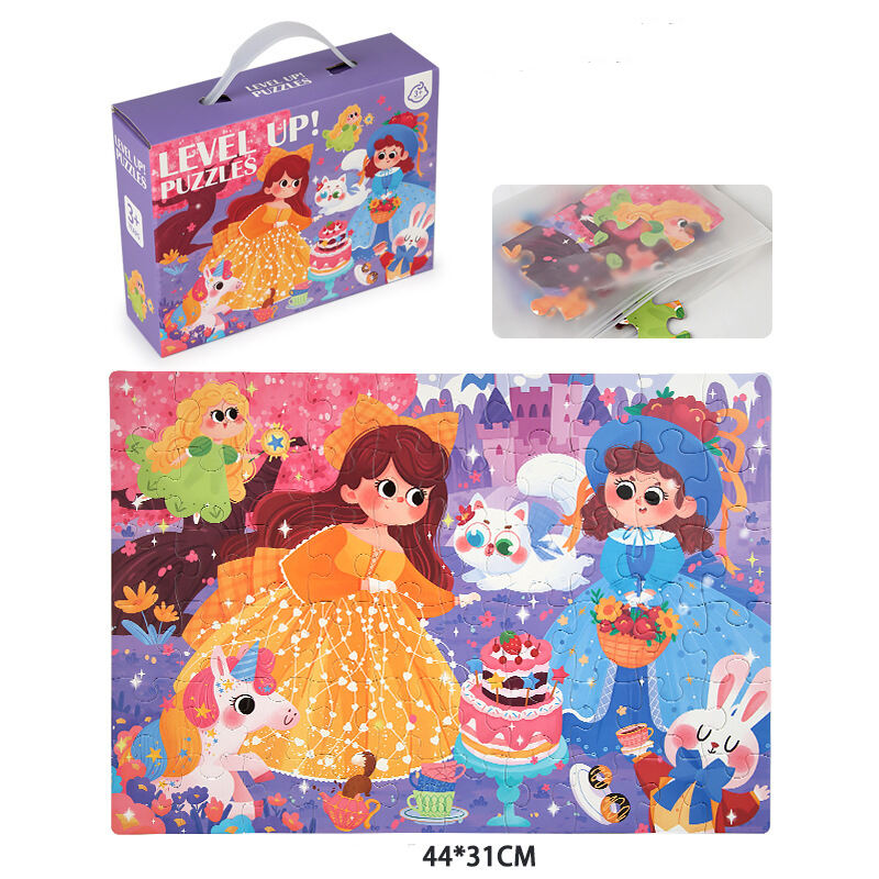 Cartoon 60pcs Level Up Puzzles Game Kids Early Education Animal Jigsaw Puzzle Toy Paper For kindergarten baby 3 to 6 years old manufacture