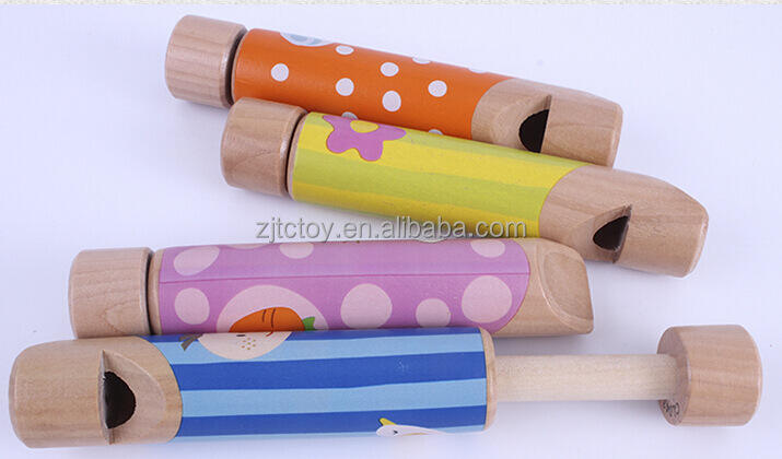 Sifflet en bois classique, jouets en bois imprimés personnalisés, jouets de sifflet amusants pour enfants, fournisseur