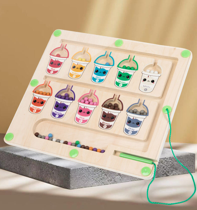 Montessori Magnetisches Farb- und Zahlenlabyrinth Feinmotorikspielzeug Magnetisches Zählbrettspiel für Kinder Lieferant von Jouets pour enfants