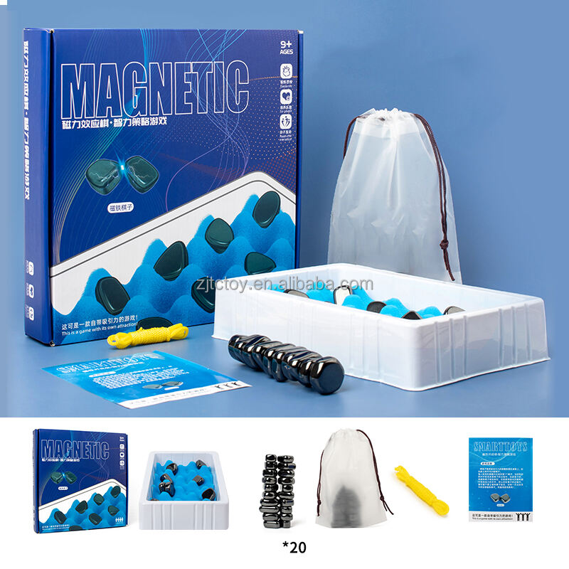 2024 Neues Familien-Brettspiel mit Magnetsteinen für zwei Spieler, magnetisches Schach-Strategiespiel-Set für Kinder und Erwachsene, Herstellung