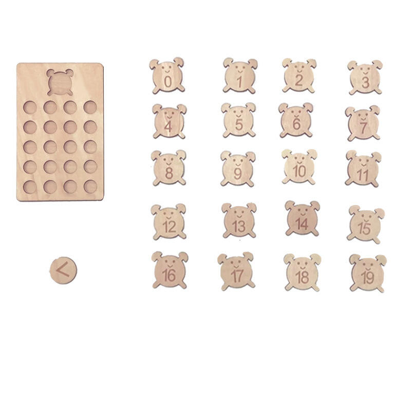Puzzle cognitif numérique en bois unisexe pour enfants âgés de 5 à 7 ans, associé à des détails sur les aides pédagogiques