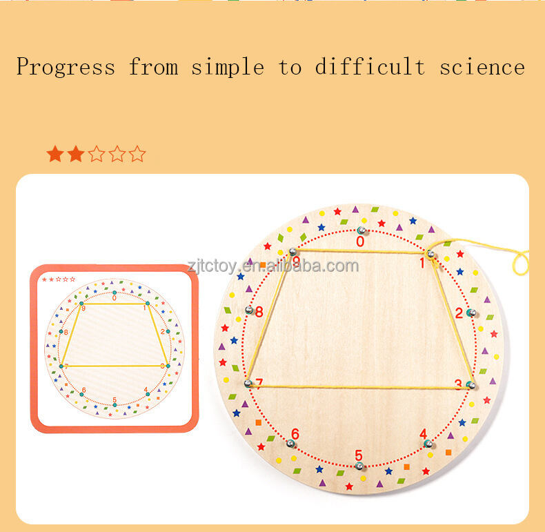 Montessori Creative Geometry Matching Toy for Kids Wooden Winding Patterns Nail Board Educational Sensory Preschool Learning factory