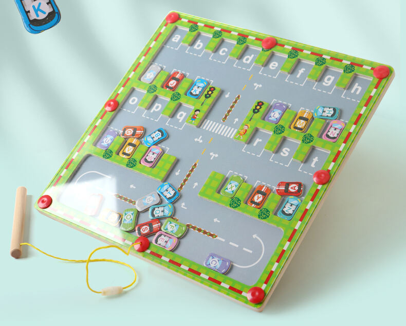 Magnetic Alphabet Maze Letter Puzzle Montessori Fine Motor Skills Education Travel Car Park Toys Gifts for Toddler Girls Boys supplier
