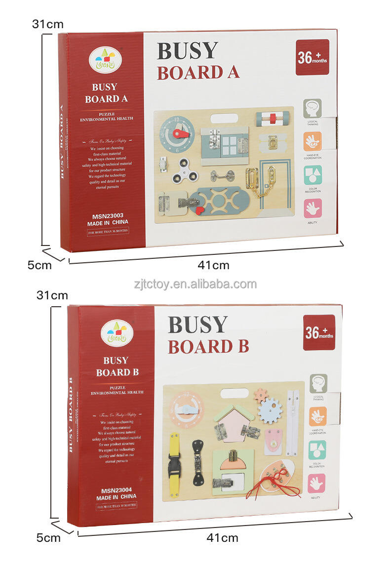 Kinder Montessori Holzspielzeug Life Skill Busy Board für Kleinkinder Multifunktionales pädagogisches Busy Board Fabrik