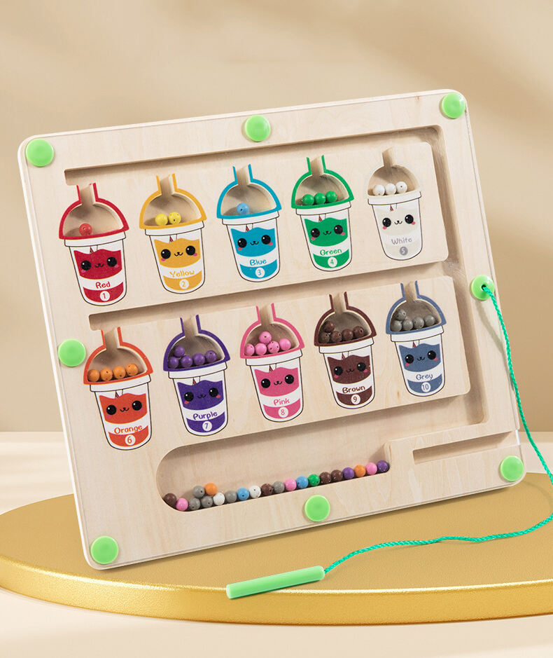 Montessori Magnetik Warna dan Angka Labirin Keterampilan Motorik Halus Mainan Anak-anak Papan Hitung Magnetik Permainan Jouet Tuangkan Pembuatan Bayi