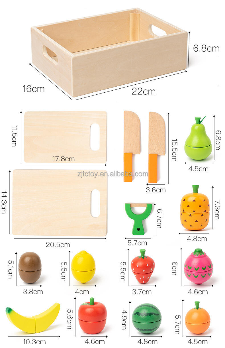 Magnetic Wood Cutting Fruit Vegetables Food Toys Building Blocks Wooden Pretend Play Simulation Kitchen Toys factory