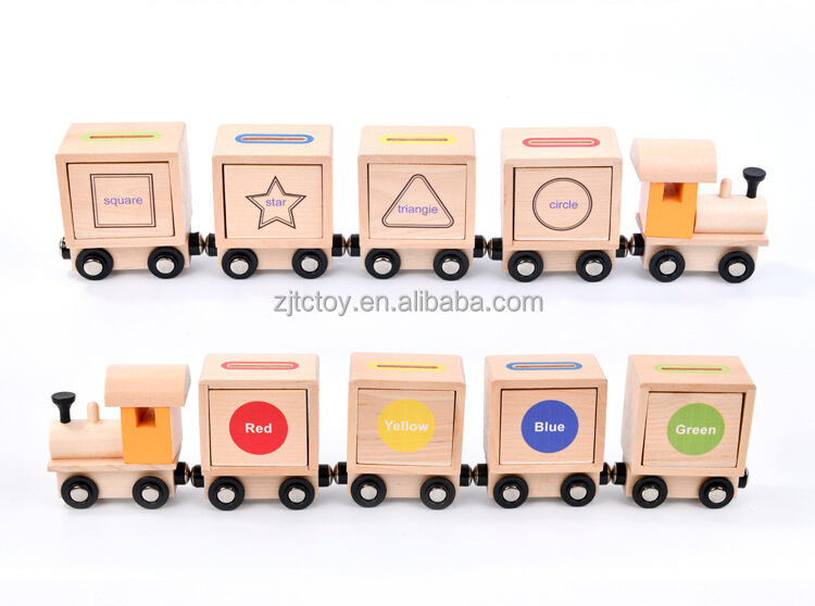 CPC CE Bersertifikat Baru Kayu Magnetik Kereta Klasifikasi Warna Mainan Pendidikan Montessori Jouets Anak-anak Berusia 2-4 Tahun Pabrik