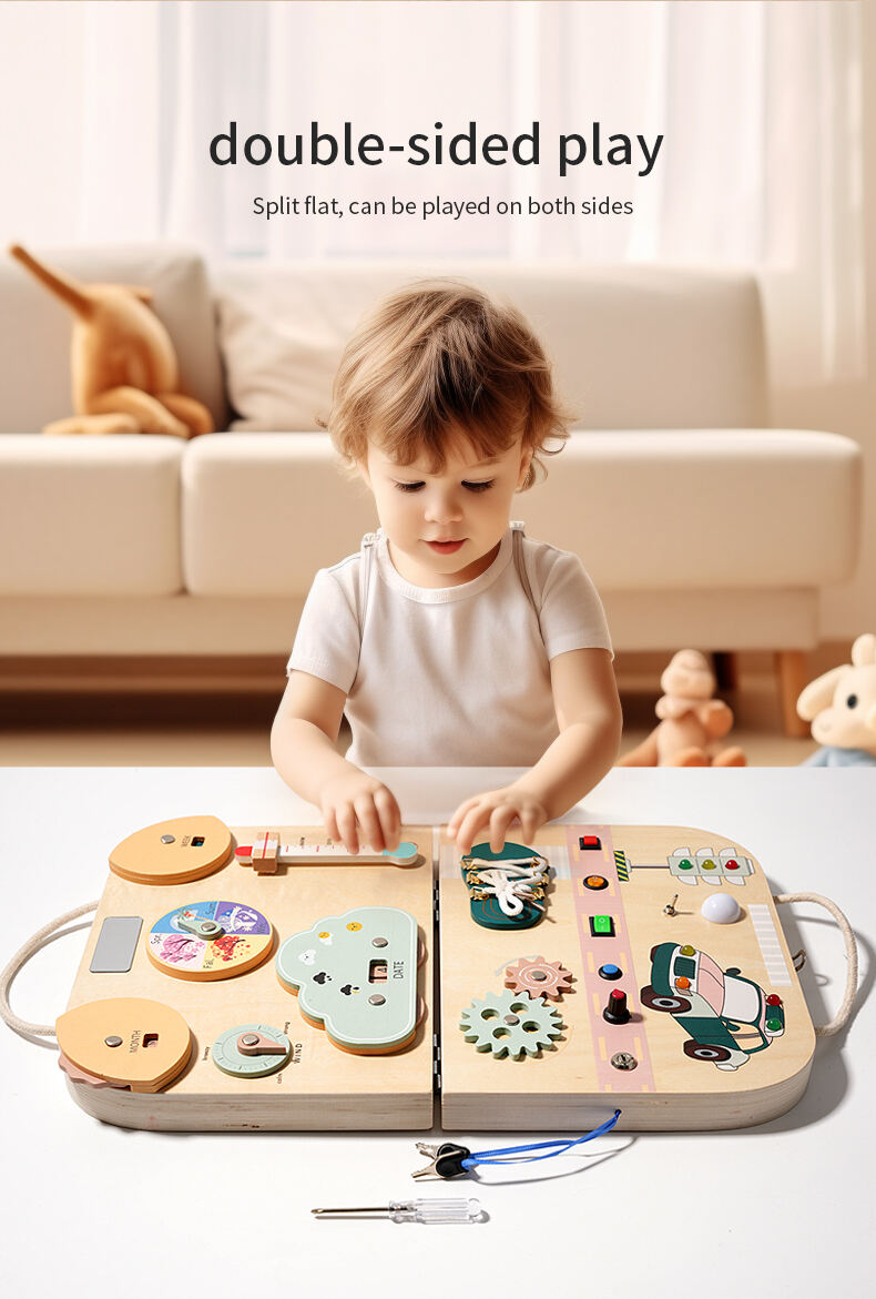 New Montessori Activity Wooden Sensory Toys Preschool Early Educational Toddlers Montessori Busy Box For first birthday gifts factory