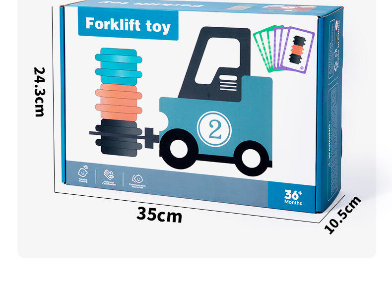 Wooden Forklift Truck Toy Early Educational Parent-child Car Battle Game Toddler Montessori Wooden Toys for Kids manufacture