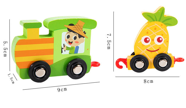 Unisex Educational Early Education 21 Block Magnetic Train Toy Wooden Vegetables Fruits Cognition Intelligence Assembly Benefits factory