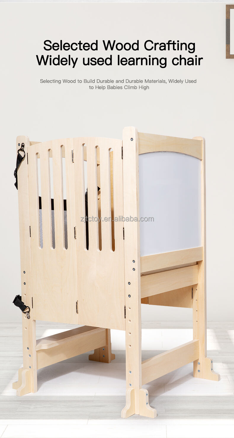 مقعد للأطفال الصغار برج تعلم مونتيسوري قابل للتعديل ارتفاع خشبي للأطفال أثاث غرفة المعيشة تفاصيل مساعد المطبخ