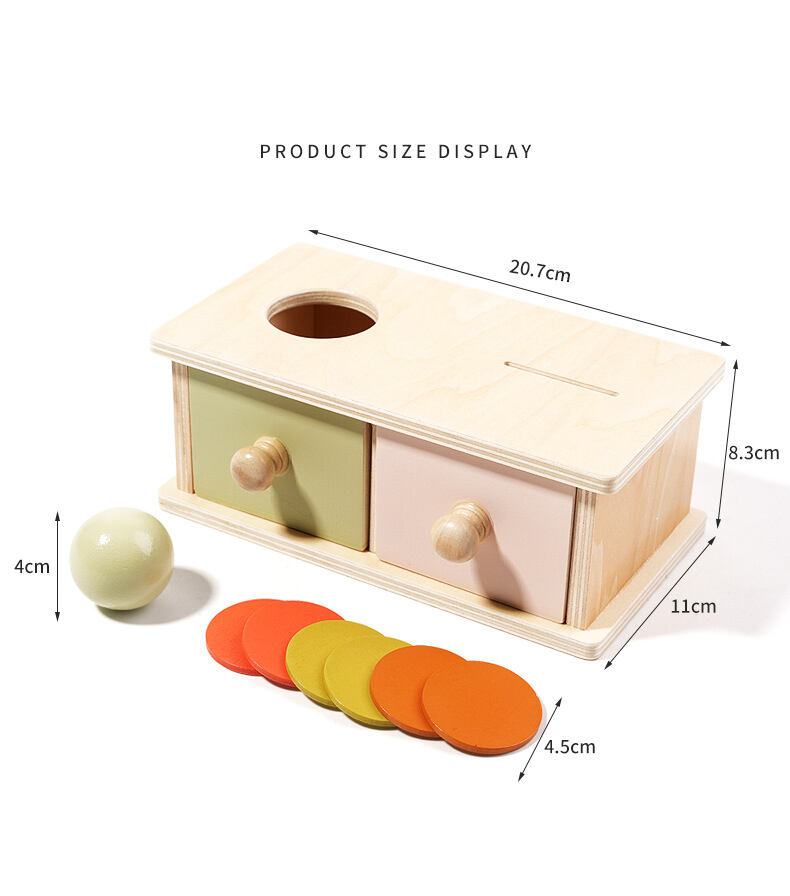 Montessori Kids Wooden Coin Box Drawer Game Educational Toys Preschool Training Drum Toy Baby Early Learning Teaching Aids Toys factory