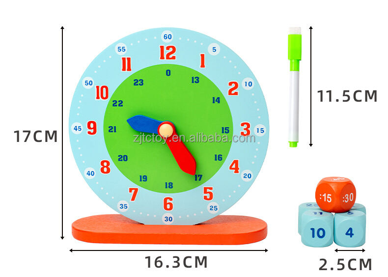 Children's Wooden Multi-functional Clock Teaching AIDS Time Cognition Preschool Early Educational Learning Toys for kids manufacture
