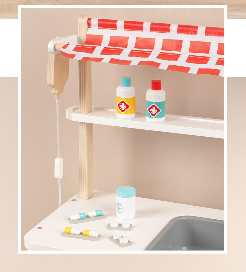 Drewniana symulacja kliniki medycznej Stojak dla dzieci do odgrywania ról Drewniany zestaw zabawek lekarza edukacyjny dla dzieci fabryka